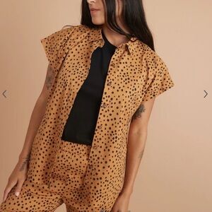 Marine Layer Dana Shirt – Abstract Cheetah Print (XS)